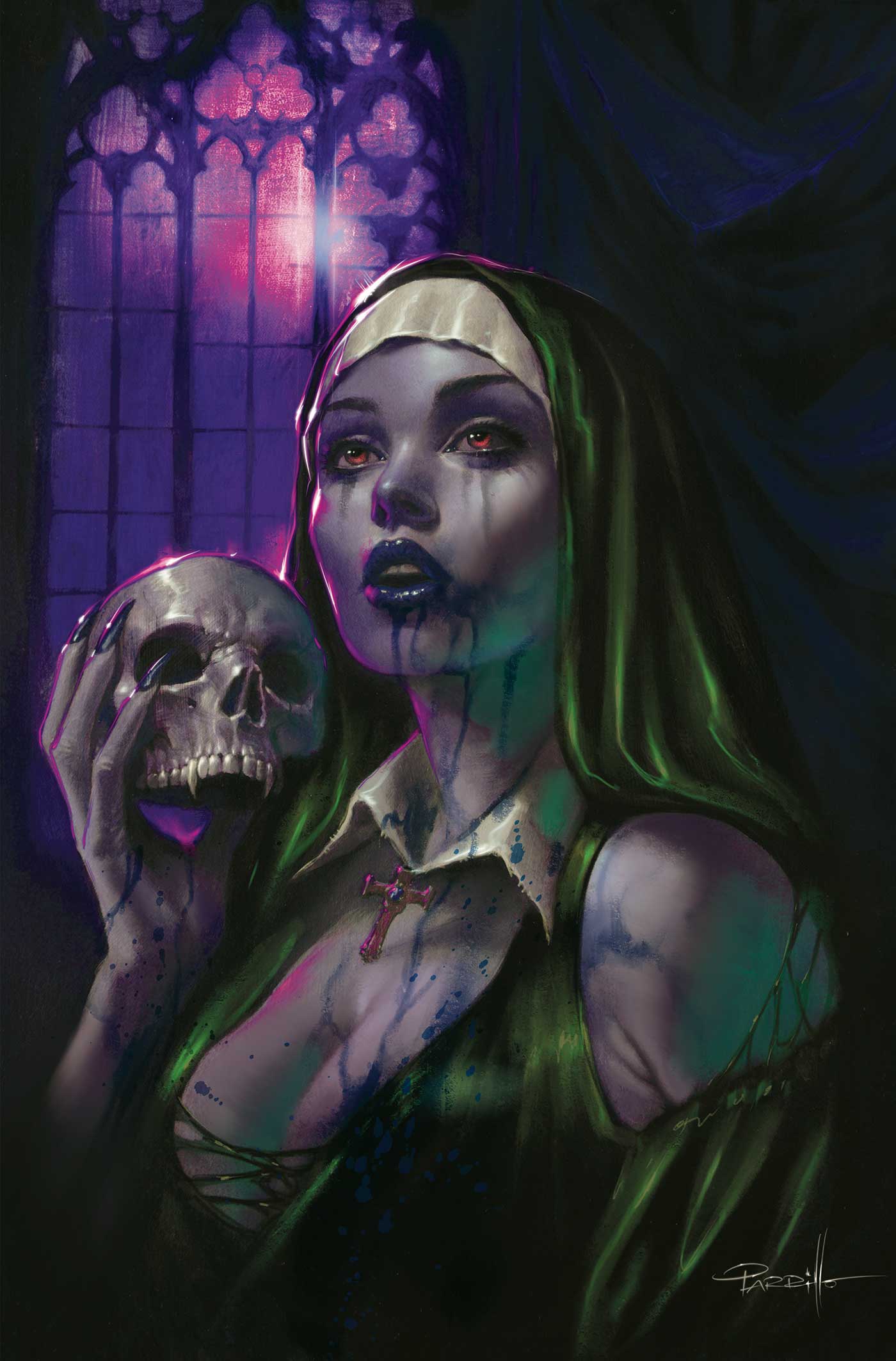 Vampirella Volume 7 #8 (Cover P Lucio Parrillo Ultraviolet Full Art Variant)