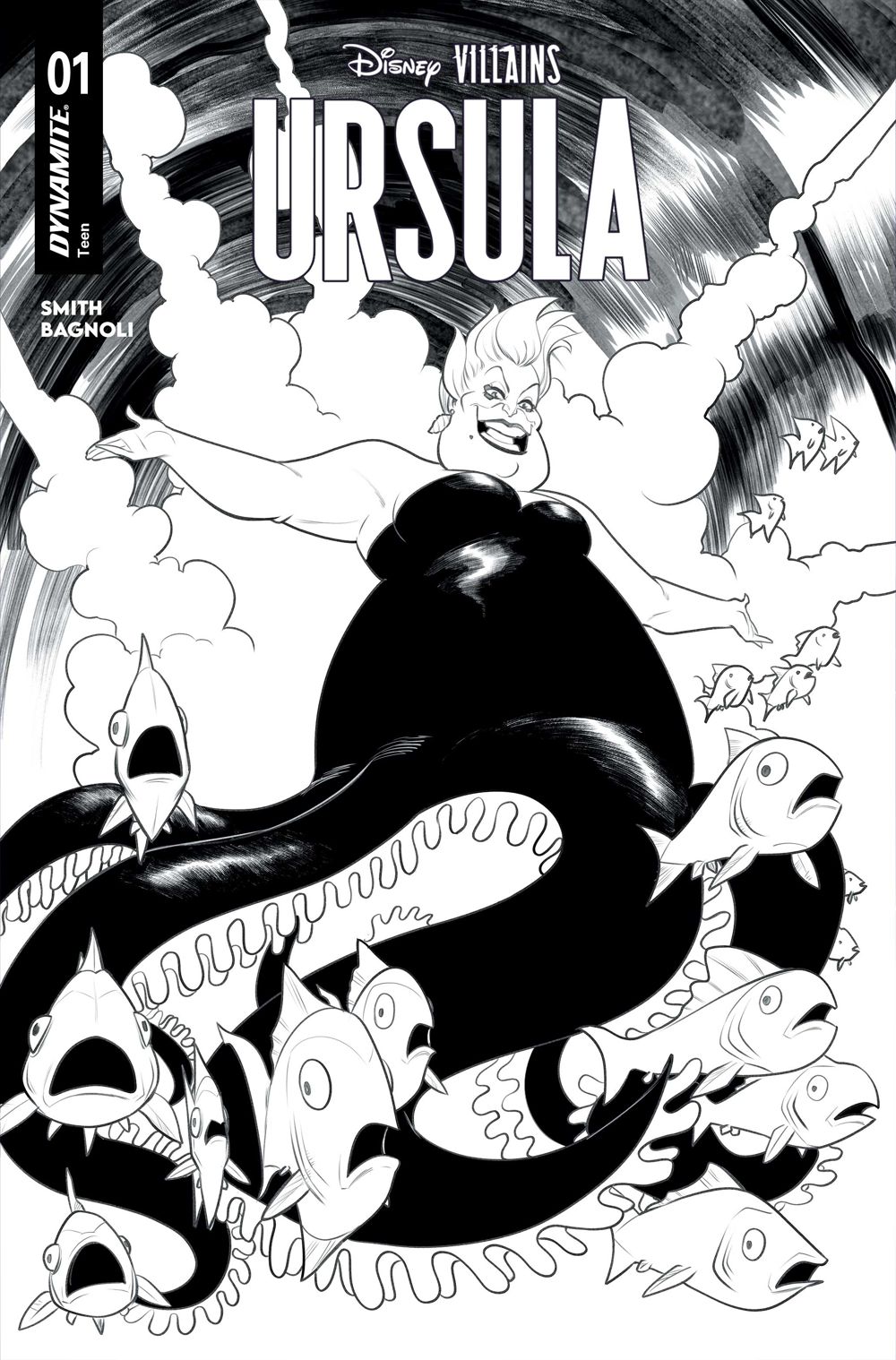 Disney Villains Ursula #1 (Cover J Robert Quinn Line Art Variant)