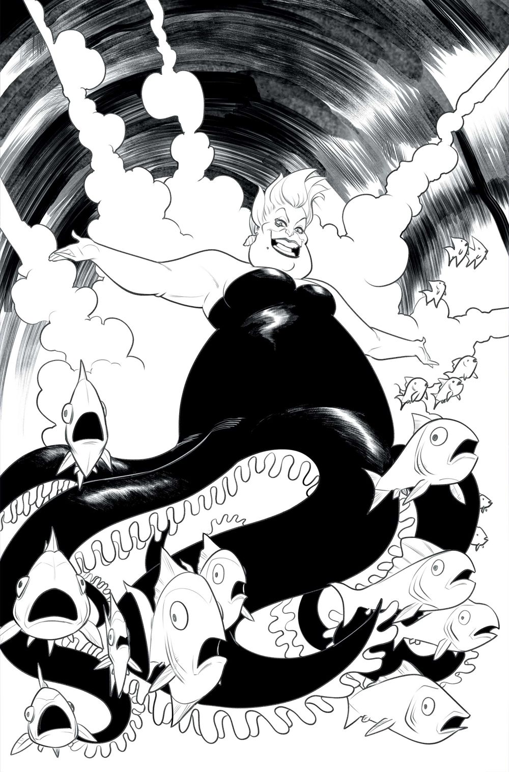 Disney Villains Ursula #1 (Cover L Robert Quinn Line Art Full Art Variant)