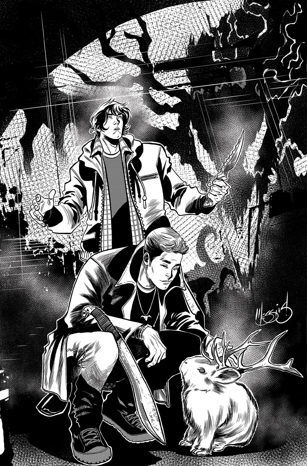 Supernatural #5 (Cover L Eder Messias Line Art Full Art Variant)