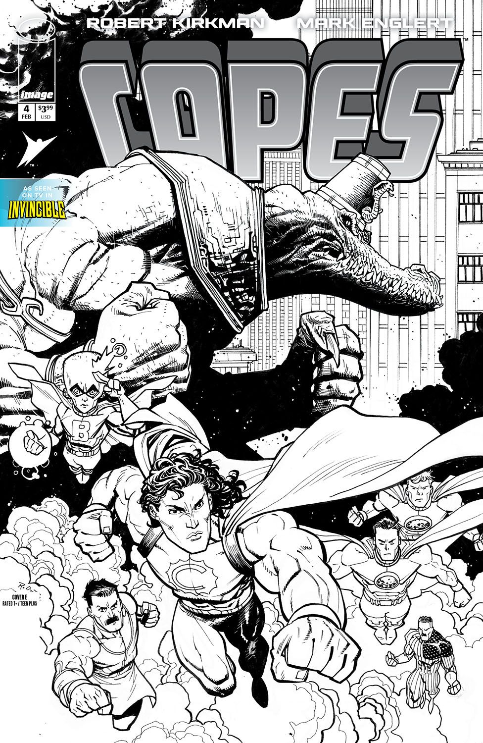 Capes #4 (Cover E Ryan Ottley Black & White Variant)(Invincible Universe)
