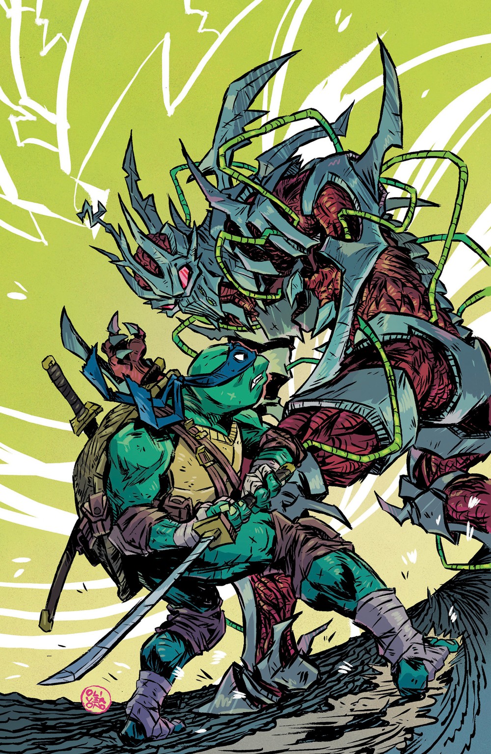 Mighty Morphin Power Rangers/Teenage Mutant Ninja Turtles III #5 (Cover D Oliver Ono Full Art Variant)