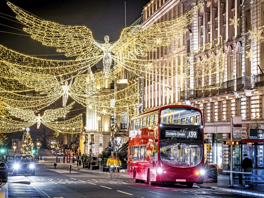 Festive decorations at Windsor Castle during the holiday season