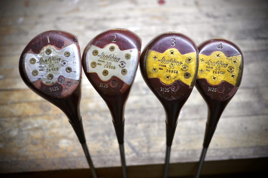 Vintage Spalding 4 Wood - Bois De Parcours Gaucher - Manche Acier