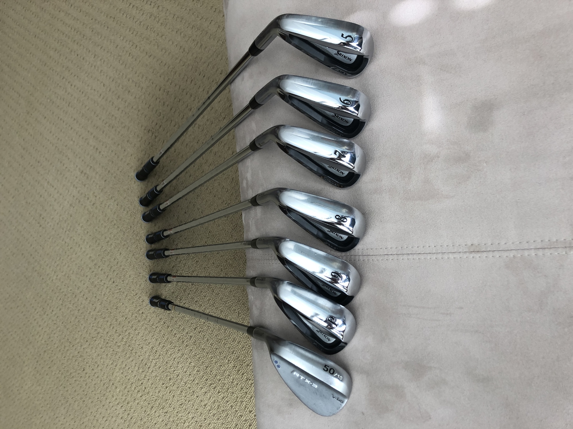 Srixon Z585 5PW irons KBS shafts + Cleveland RTX3 50 degree gap wedge