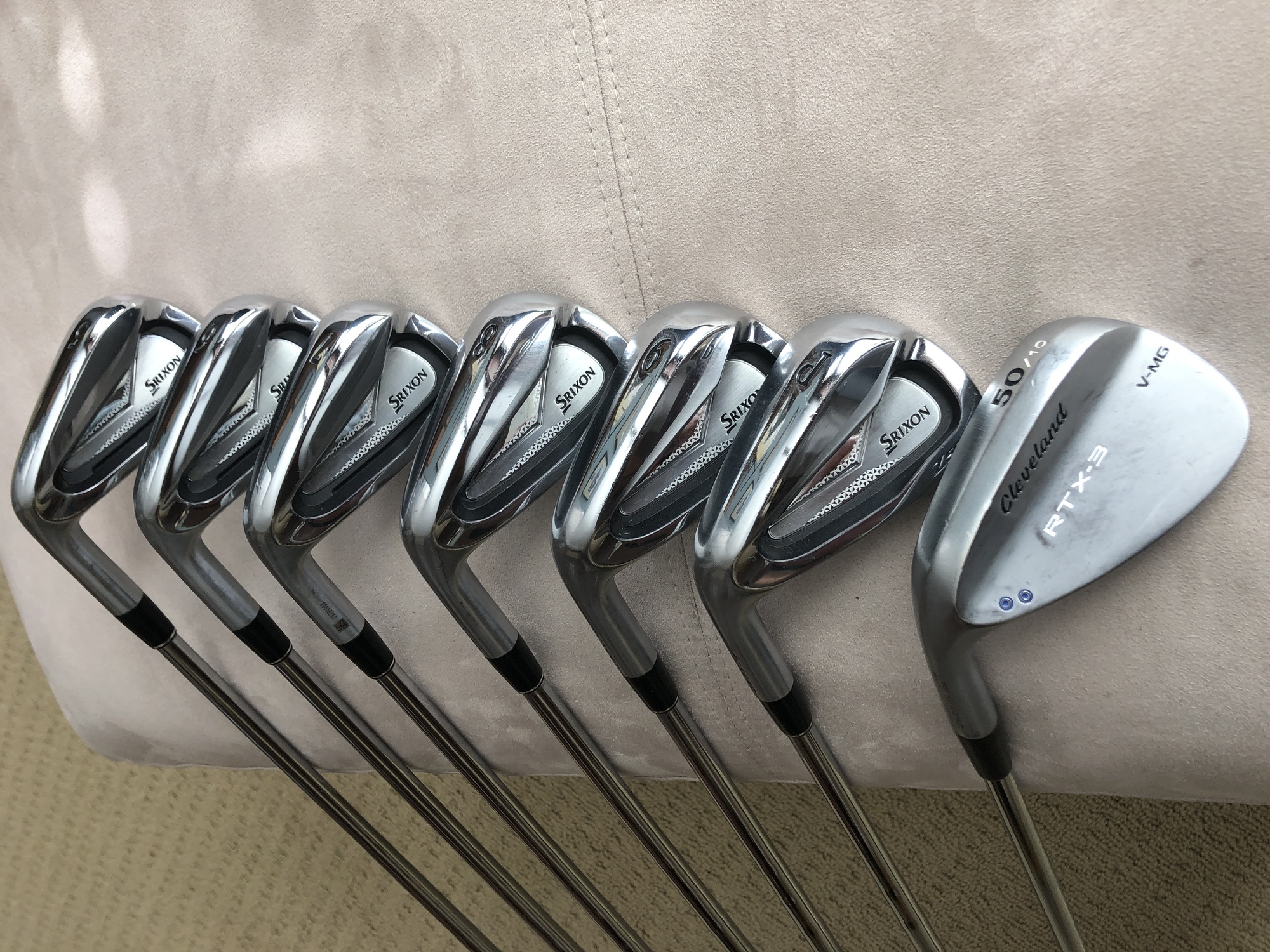 Srixon Z585 5PW irons KBS shafts + Cleveland RTX3 50 degree gap wedge SOLD! For Sale Archive