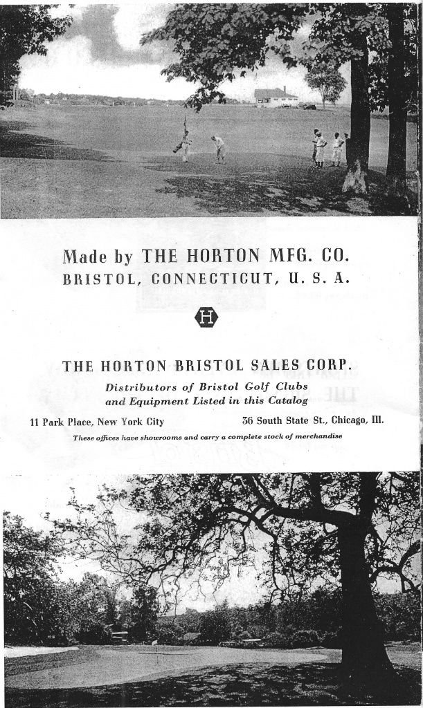 Bristol Golf Club Manufacturer information Hickory, Persimmon and