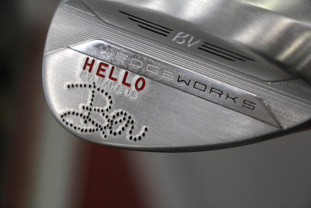 A couple of custom stamped Vokey wedges 2020 WMPO Tour and Pre