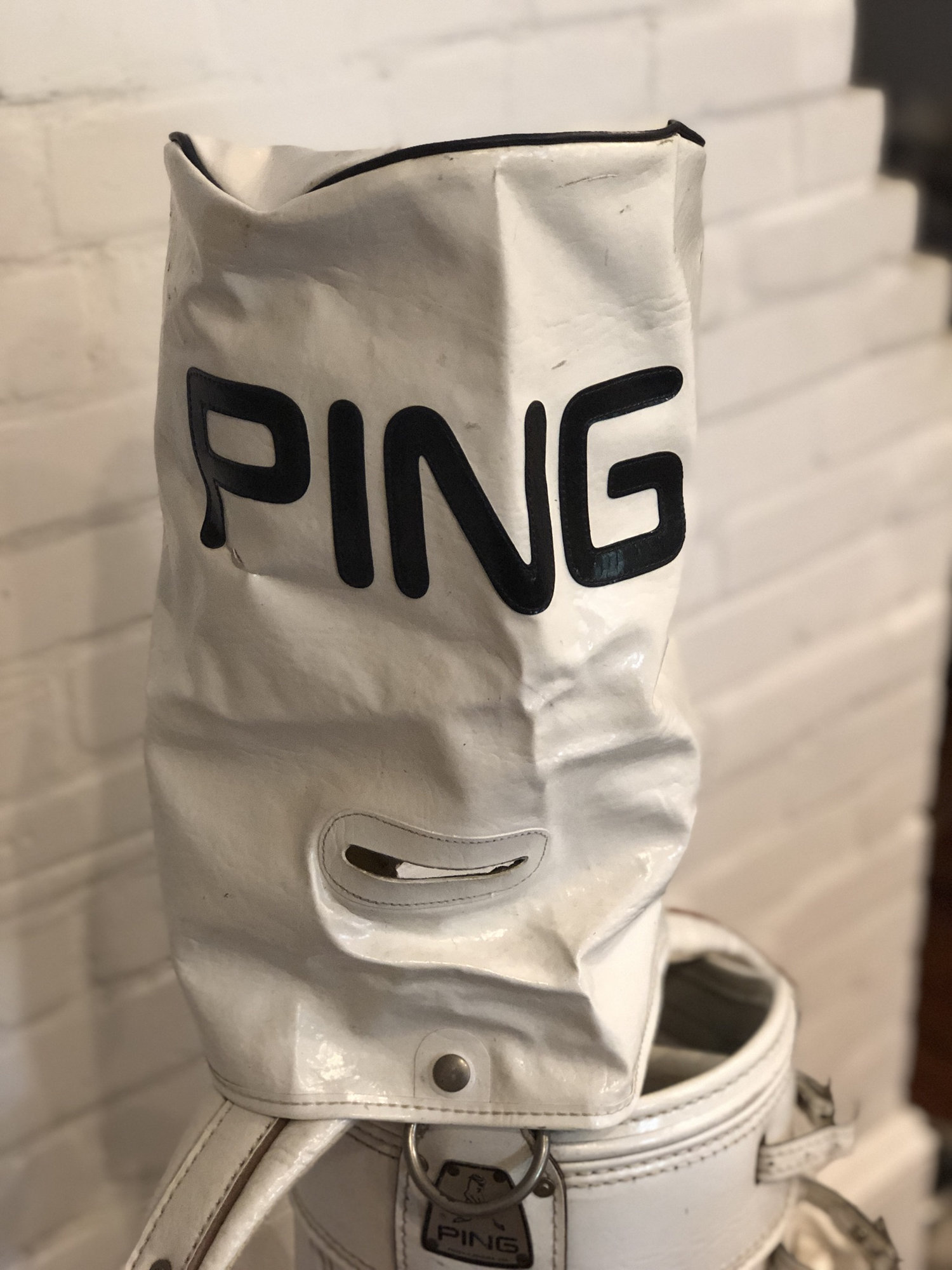 Vintage Restored Ping White Leather Golf Bag For Sale ArchiveFor