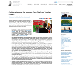 Collaboration and the Common Core: Tips from Teacher Leaders Collaboration and the Common Core: Tips from Teacher Leaders