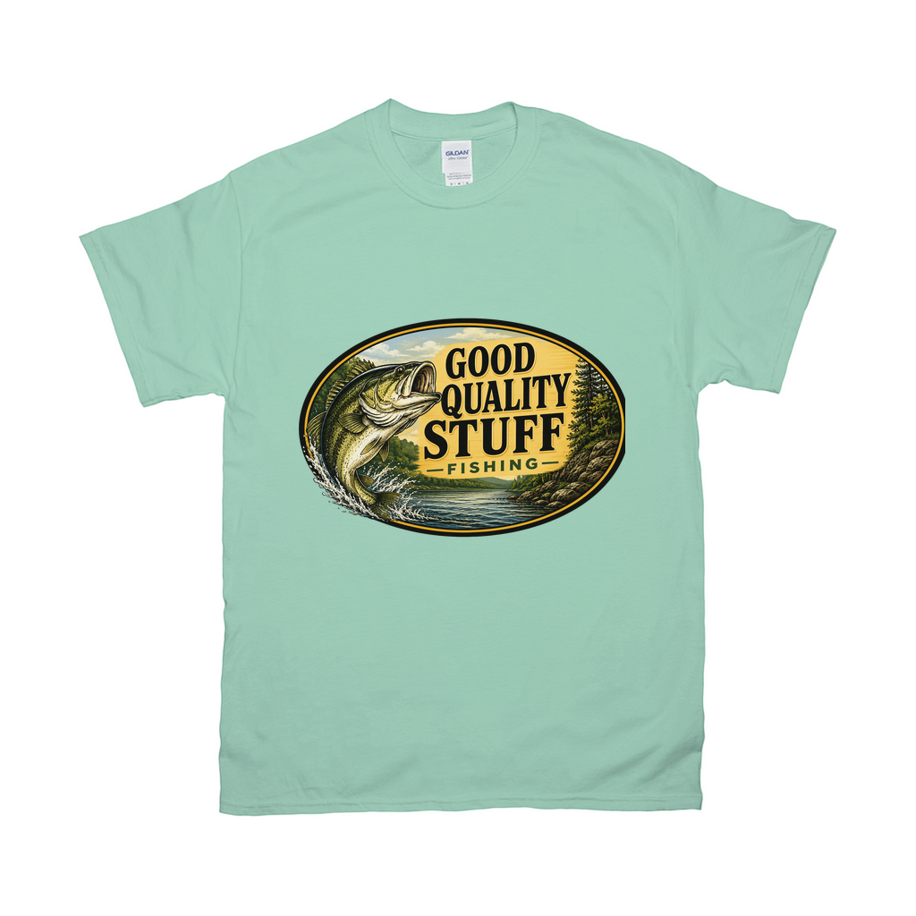 Good Quality Stuff Fishing – Vintage Bass Angler Outdoor Logo