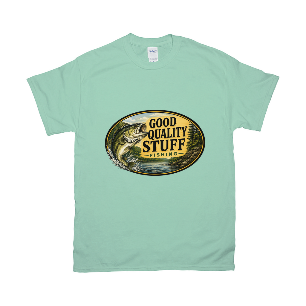 Good Quality Stuff Fishing – Vintage Bass Angler Outdoor Logo Shirt