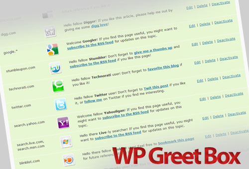 WP Greet-Box WordPress website