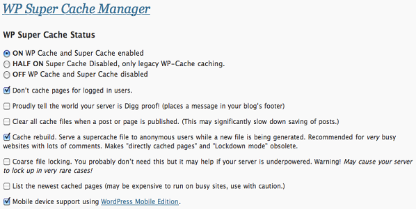 WP Super Cache WordPress Website Design