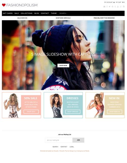 Shopify Themes for your Online Store - fashion