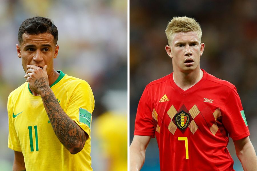 Phillipe Coutinho e De Bruyne.