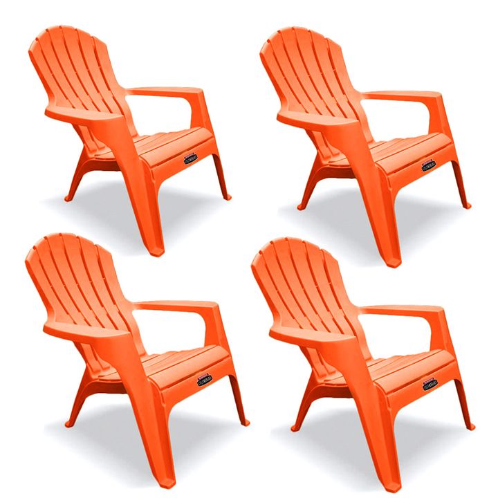 Sillón Country Grande Plástico X4 Colombraro Naranja Colombraro