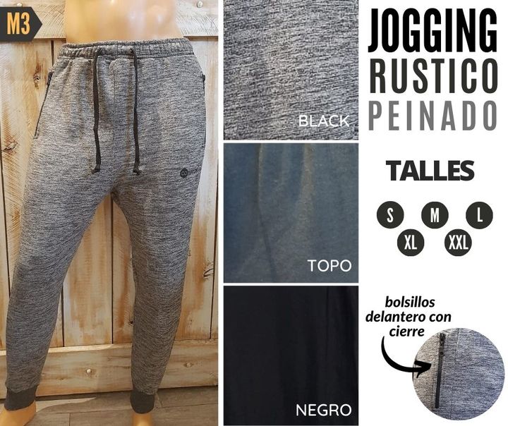 Pantalon de hombre jogging chupin bolsillos con cierre Gris oscuro | Brook