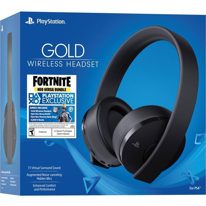PS4 HEADSET GOLD WIRELESS + FORTNITE NEO VERSA BD PlayStation