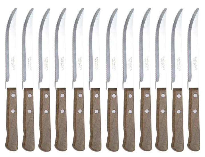 Juego de cuchillos de 12 piezas mango de madera Simonaggio