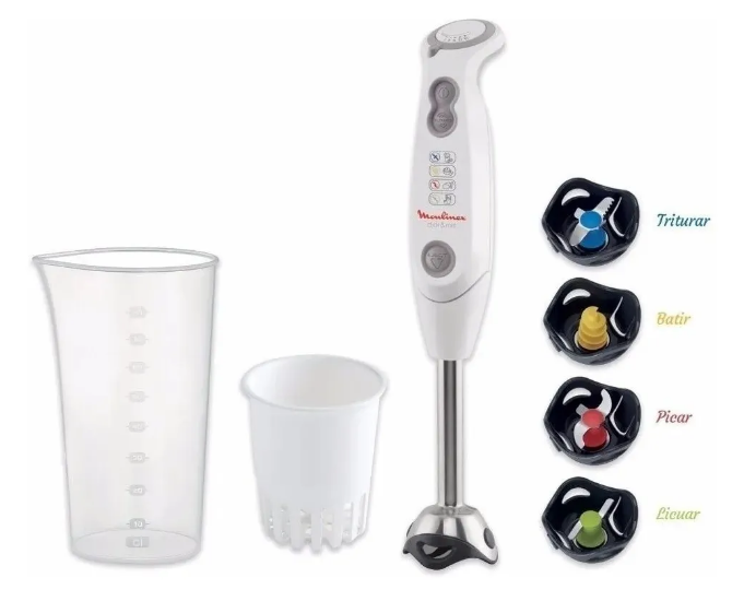 Mixer Moulinex Dd7021ar Click And Mix 600w Licuadora De Mano Blanco