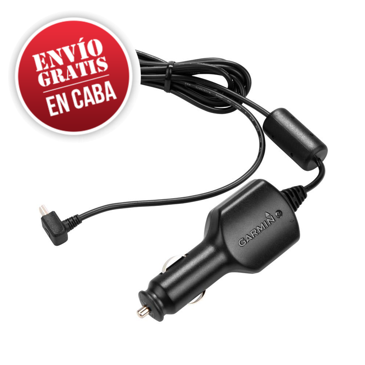 Cargador Garmin Original para GPS 12v a mini usb con filtro Negro Garmin