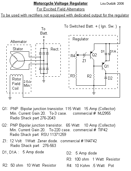 Schematic for Volt. Reg. without aux. input