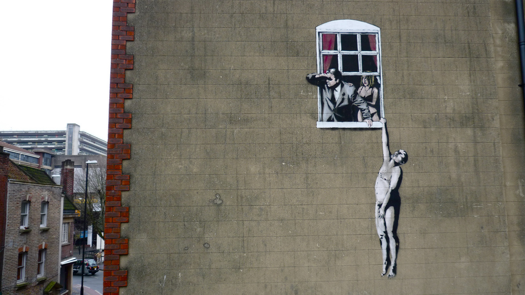 BANKSY THE STENCIL IS MIGHTIER THAN THE SWORD H on trend