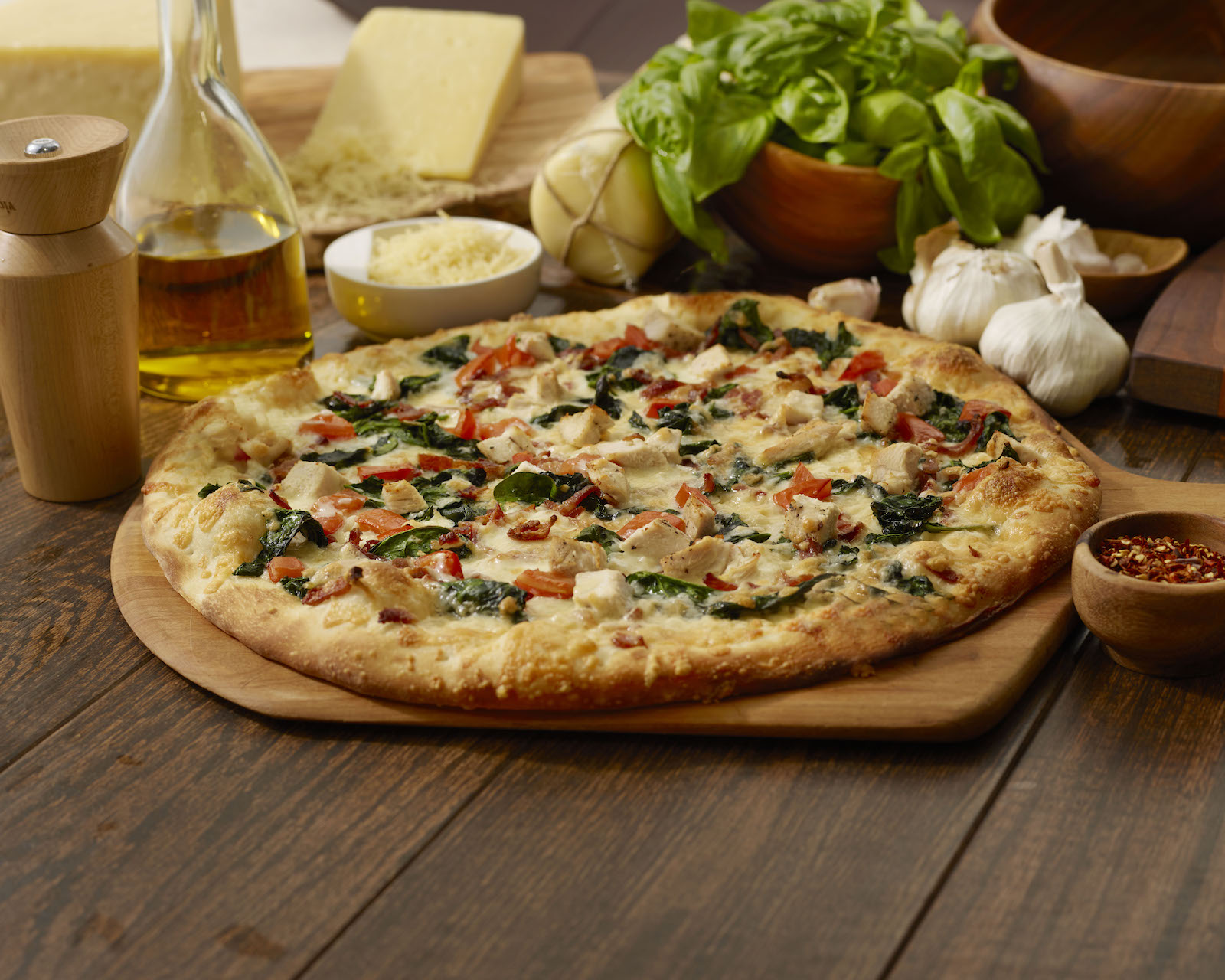 Asiago Grilled Chicken Pizza Recipe Grande Cheese