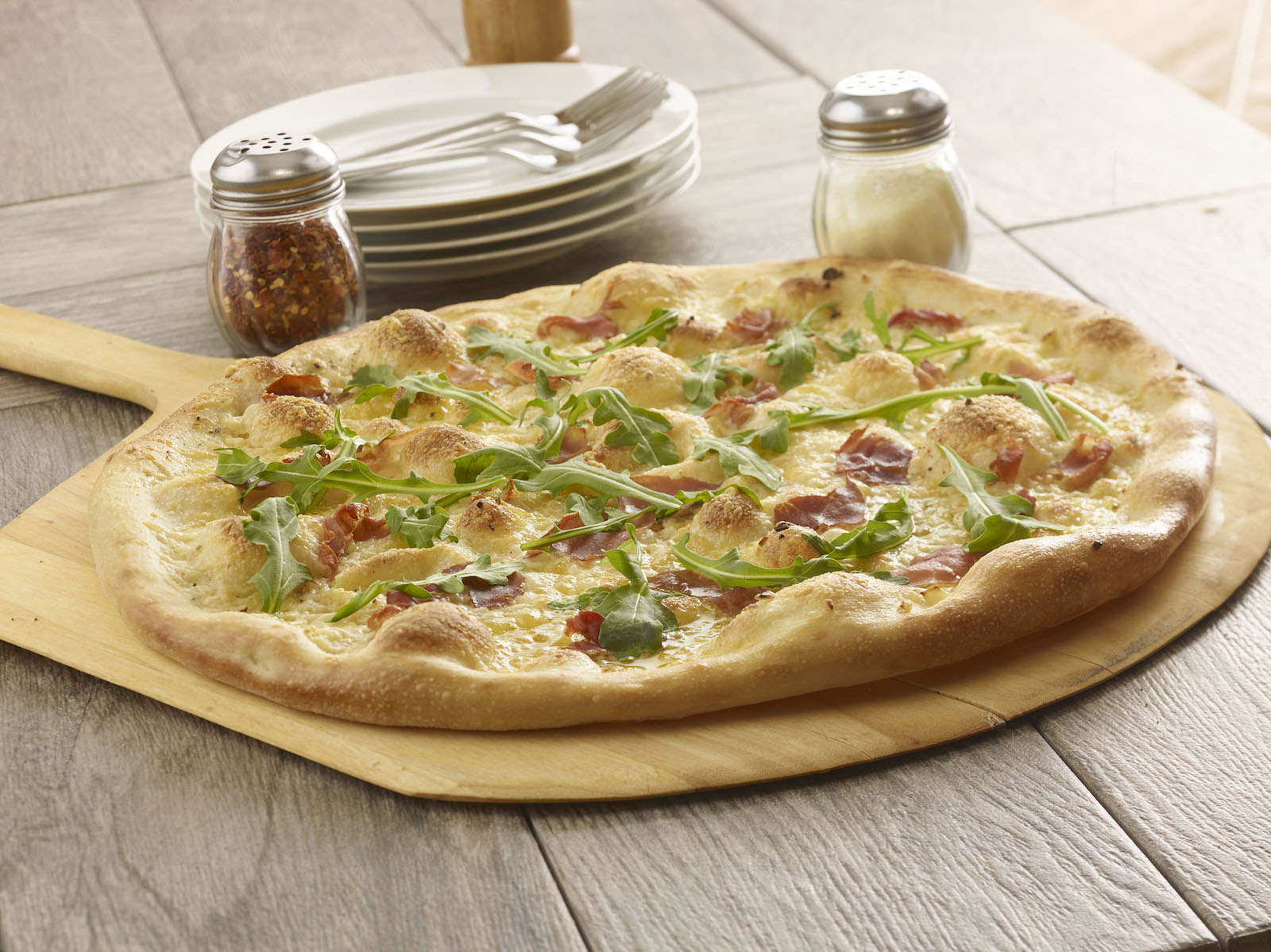 Prosciutto Arugula Pizza Recipe Grande Cheese