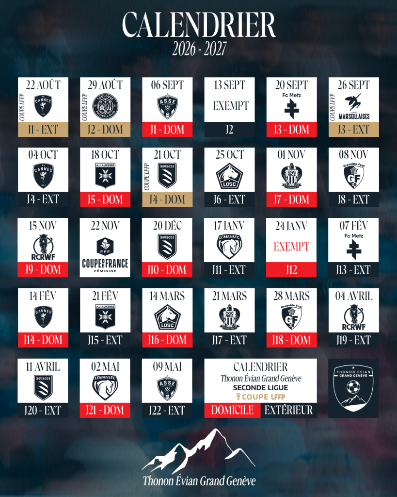 Thonon Evian Grand Genève Football Club - CALENDRIER GENERAL (1)