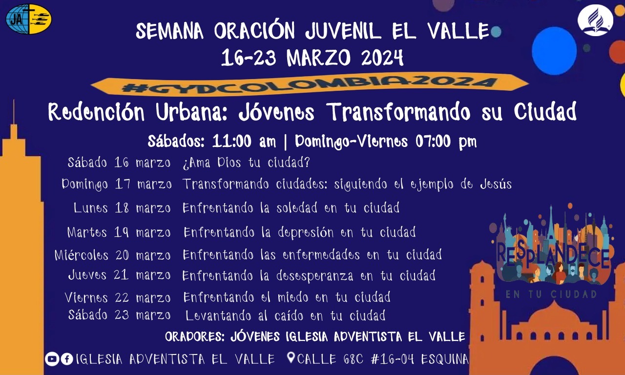 SEMANA DE ORACIÓN JUVENIL | REDENCIÓN URBANA: JÓVENES TRANSFORMANDO SU CIUDAD