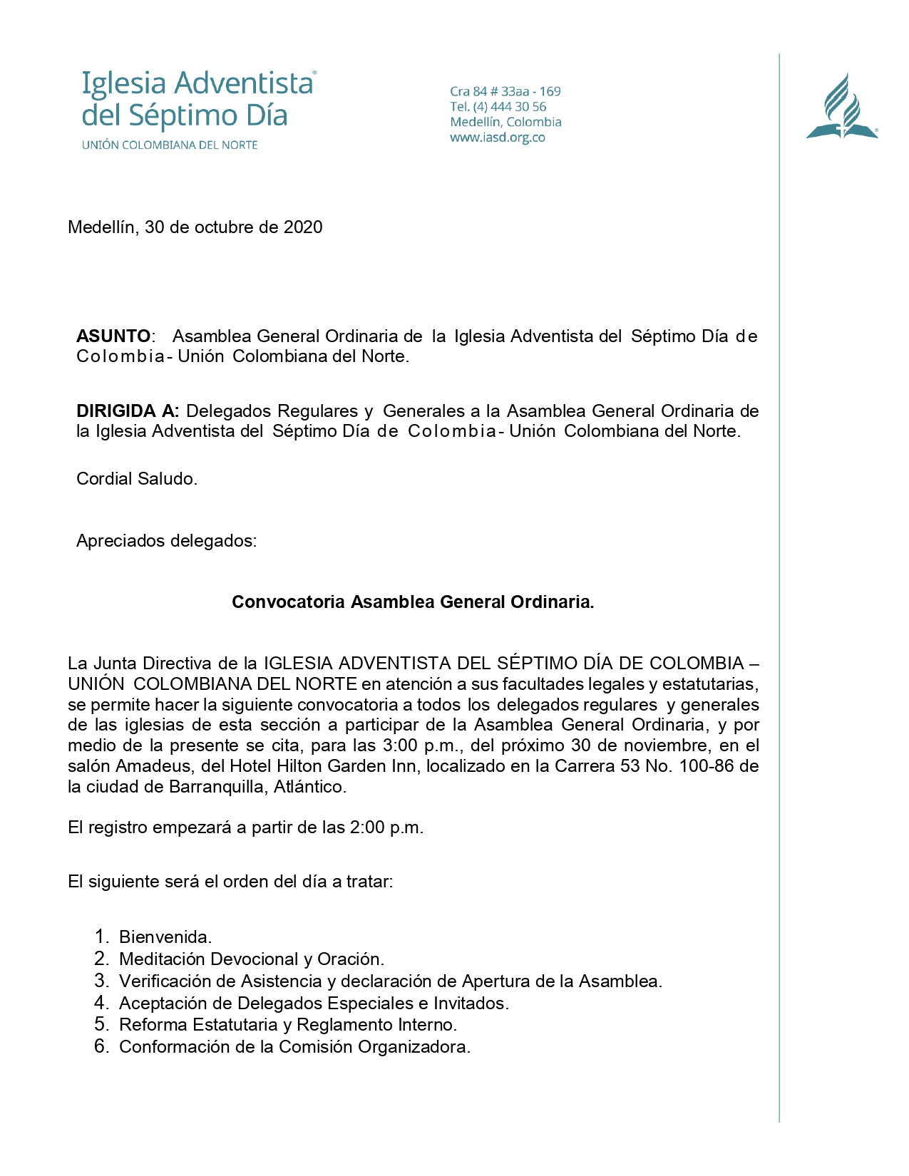 Convocatoria Asamblea General Ordinaria