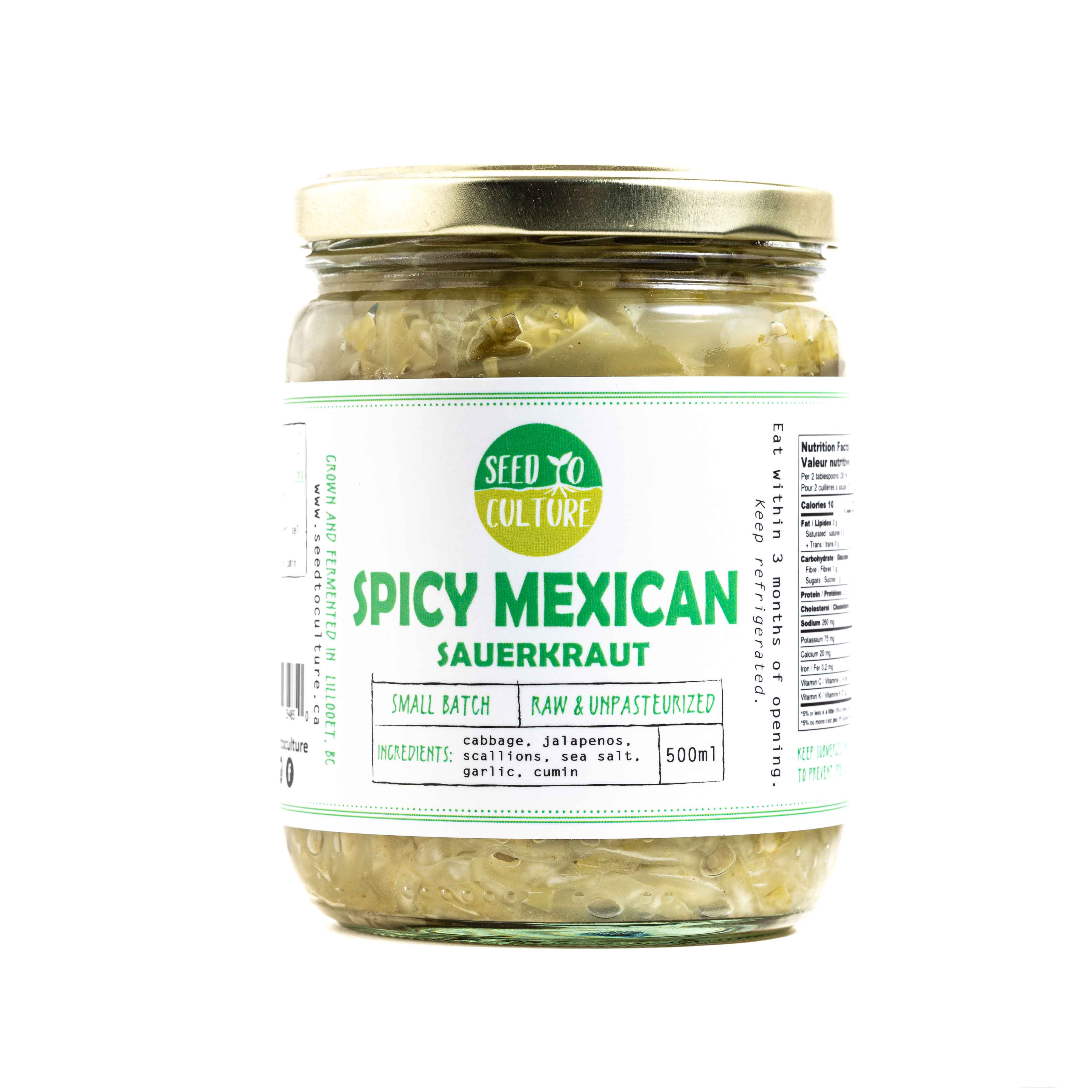 Spicy Mexican Sauerkraut 6S Family Farm