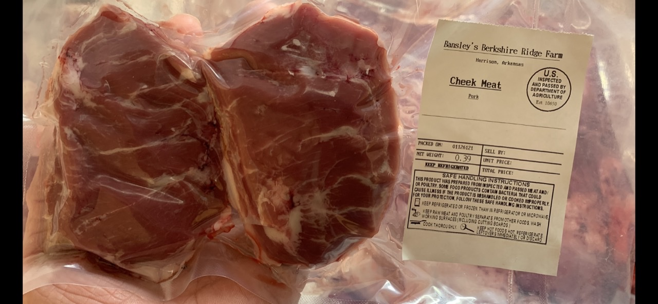 Pork Cheeks Bansley’s Berkshire Ridge Farm