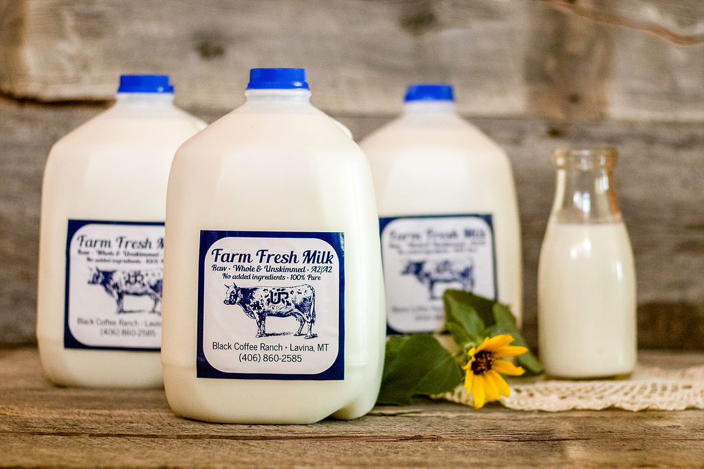 Raw Cow Milk Gallon Black Coffee Ranch