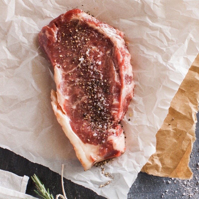 Beef KC Strip Steak Blue Silo