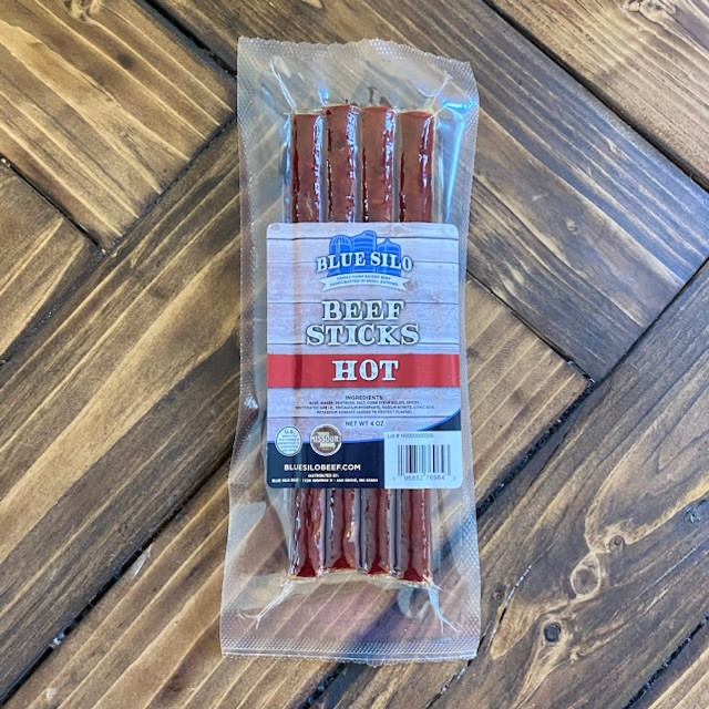 Hot Beef Sticks (4 ct) Blue Silo