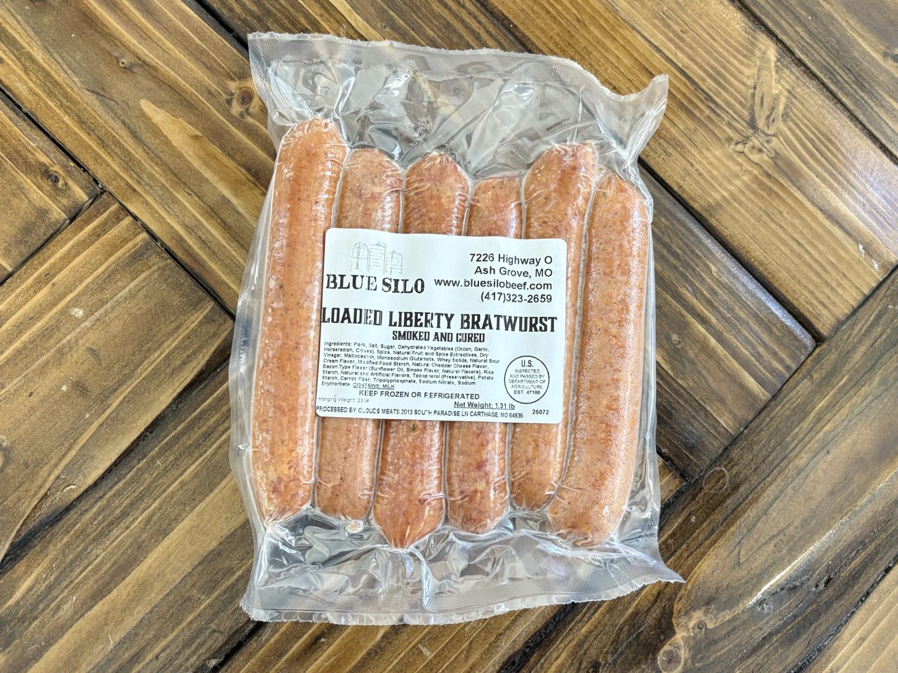 Pork Loaded Liberty Brats (6 ct)