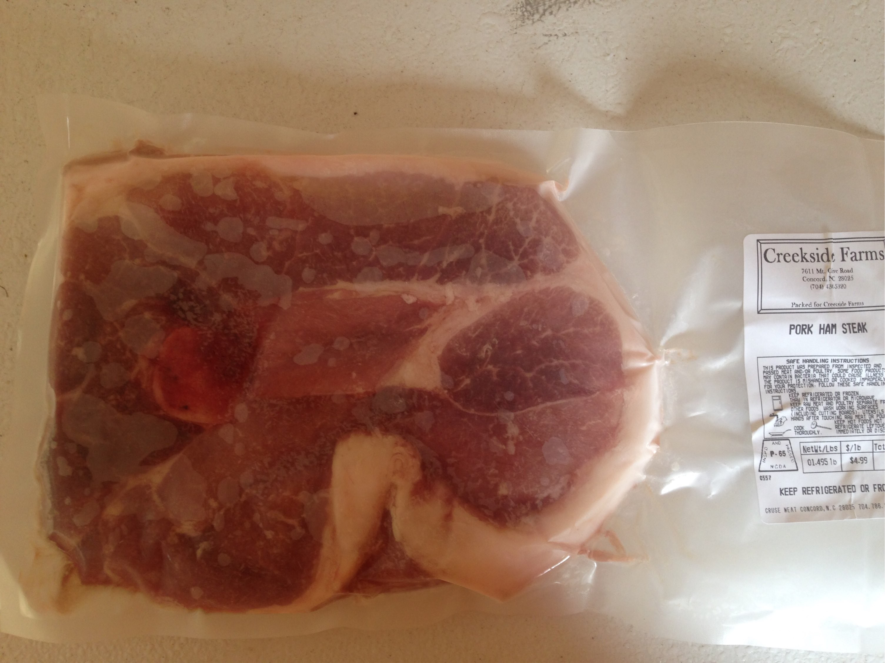 Pork Ham Steak Creekside Farms