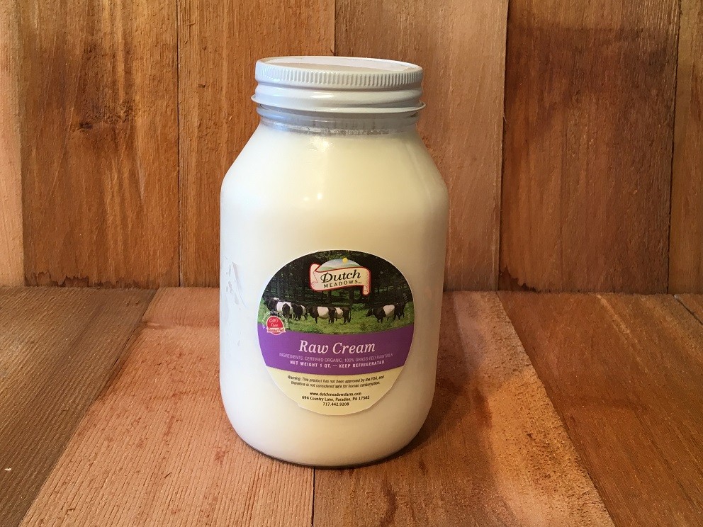 Qt. Raw Cream (Fresh) Dutch Meadows Farm