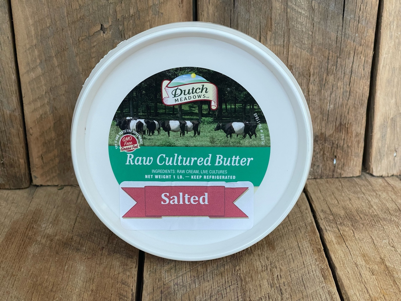 1 lb Raw SALTED Cultured Butter Dutch Meadows Farm