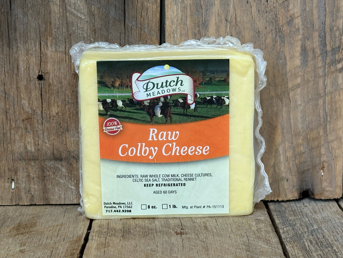 8 oz. Dutch Colby Cheese Dutch Meadows Farm