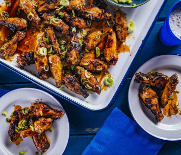 Spicy Korean chicken wings for a football party menu