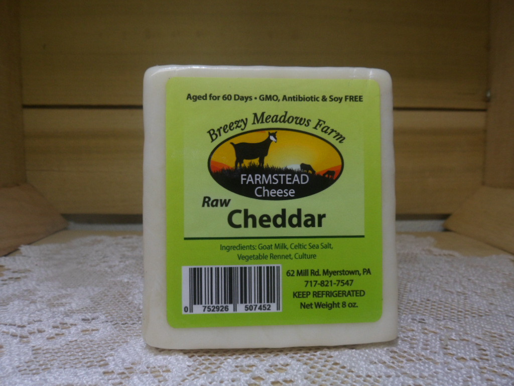 Goat Milk Cheese Cheddar (8 Oz. Block) HARMONY ACRES