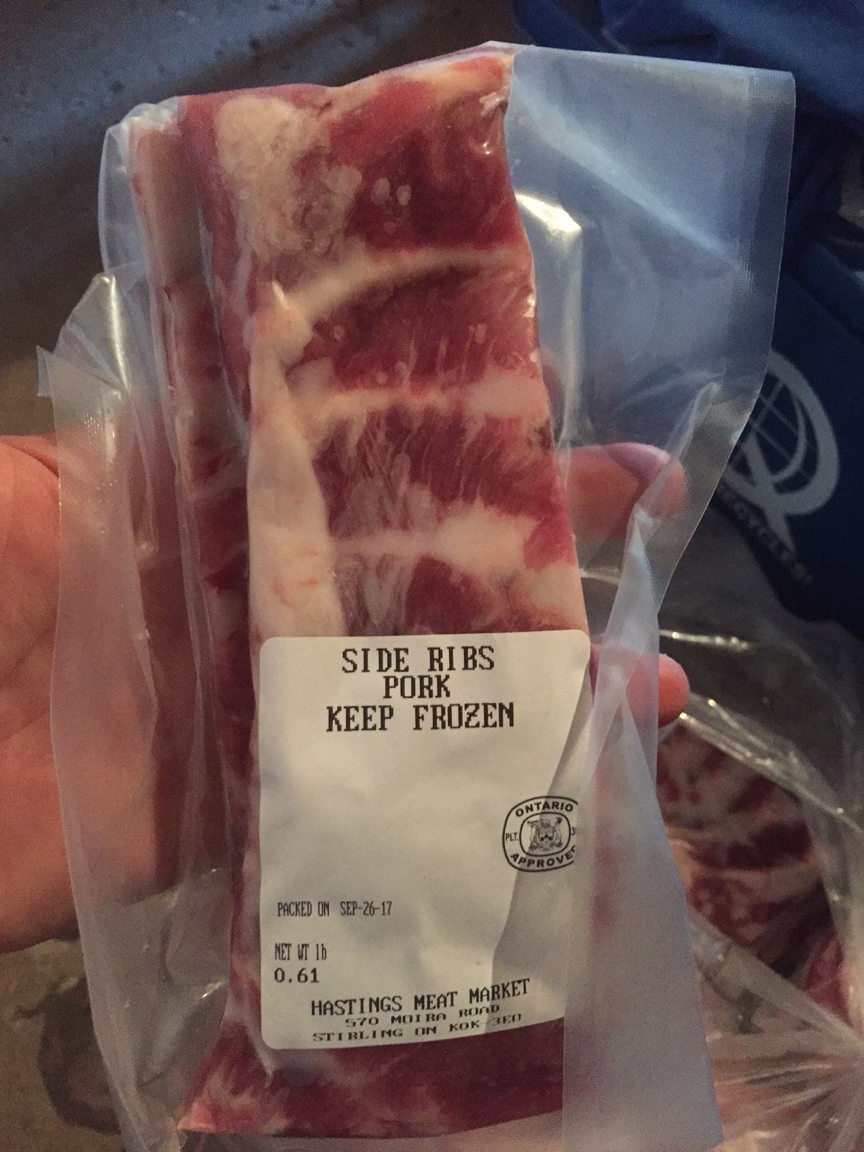 Pork Side Ribs 3lbs average Heriter Farms