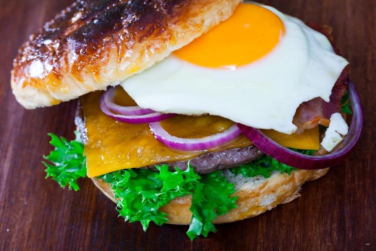 Grilled Burgers with Fried Eggs