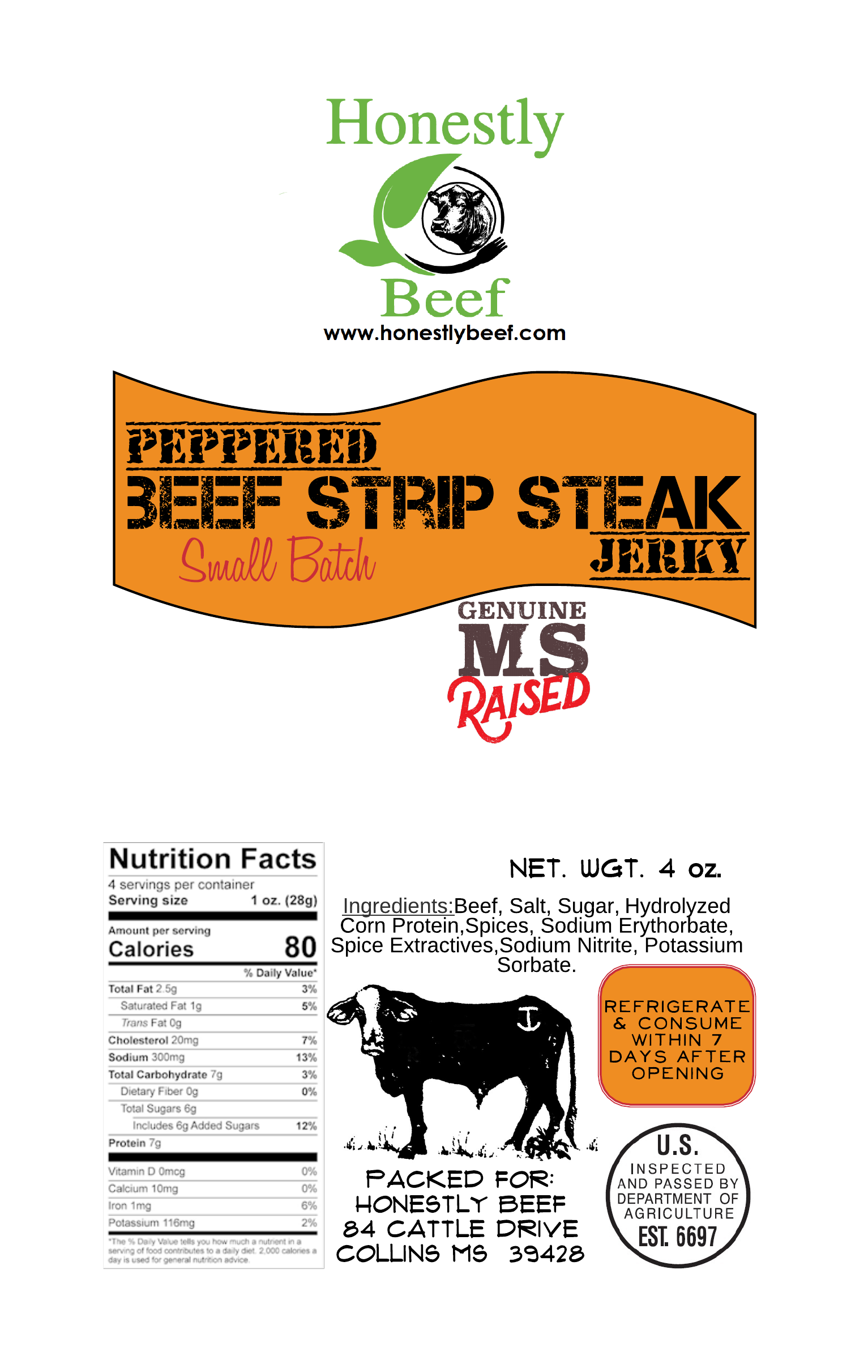 Peppered Strip Steak Jerky Honestly Beef