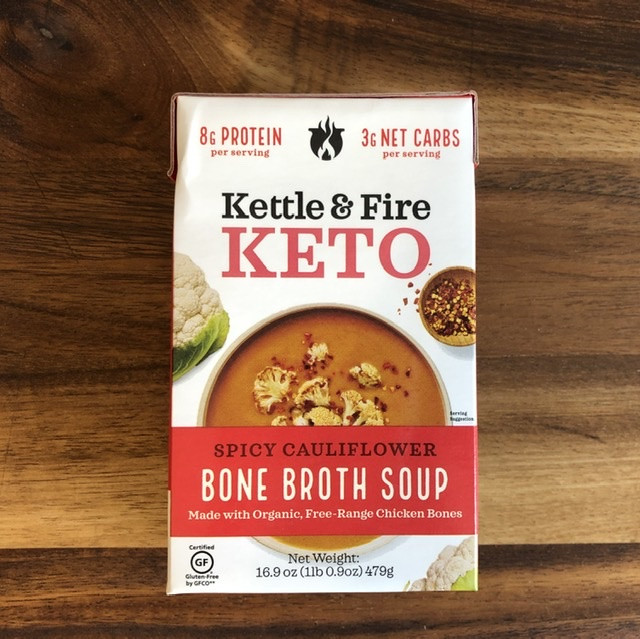 Kettle & Fire Keto Bone Broth Soup Spicy Cauliflower Mahaffey Farms