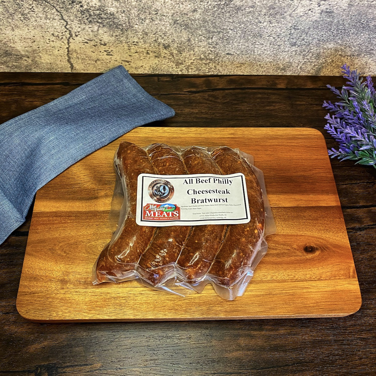 Beef Philly Cheesesteak Bratwurst Mat Valley Meats